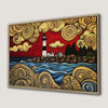 Rustic Lighthouse Seascape Canvas Print, Coastal Art