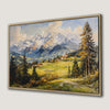 Rustic Mountain Landscape Canvas Print, Framed Wall Art