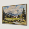 Rustic Mountain Landscape Canvas Print with Blue Sky Art