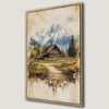 Rustic Mountain Landscape Scenic Framed Canvas Print