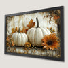 Rustic Pumpkins and Fall Leaves Art Poster for Autumn Decor