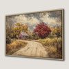 Rustic Red Barn Canvas Print with Autumn Trees Decor