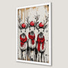 Rustic Reindeer Trio Art Poster for Christmas Decor