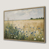 Rustic Wildflower and Wheat Field Framed Canvas Print