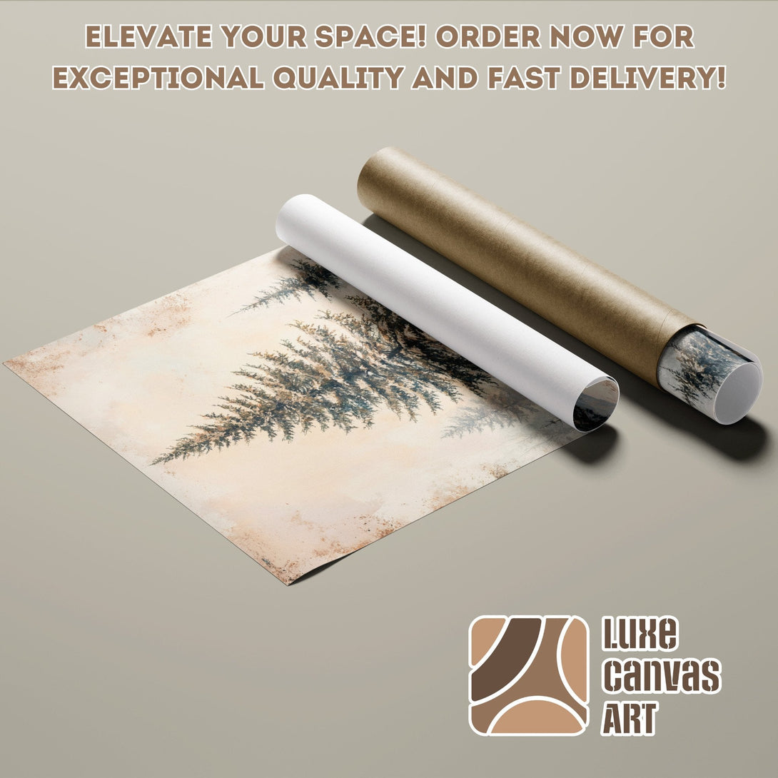 Poster Roll featuring a serene tree art print in a neutral color palette. Elevate your space!