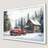Rustic Winter Truck Art Poster - Vintage Christmas Decor