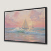 Sailboat at Sunrise Coastal Decor Framed Canvas Print