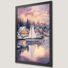 Sailboat in Winter Art Poster - Coastal Home Decor