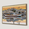 Sailing Harbor at Sunset Seaside Canvas Print Art