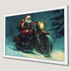 Santa Biker Art Poster: Christmas Spirit on Your Wall