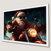 Santa Biker Christmas Art Poster - Festive Holiday Decor