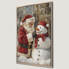 Santa Claus and Snowman Canvas Print for Holiday Decor
