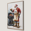 Santa Claus BBQ Canvas Print Christmas Grill Master Art