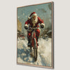 Santa Claus Bicycle Canvas Print Festive Wall Art