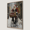 Santa Claus Delivering Gifts Bicycle Canvas Print Art
