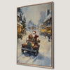 Santa Claus in Vintage Car Canvas Print Festive Decor