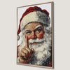 Santa Claus Shushing Gesture Canvas Print with Vintage Style