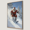Santa Claus Skiing Canvas Print Fun Christmas Wall Art