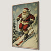 Santa Claus Skiing Canvas Print, Holiday Wall Art
