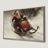 Santa Claus Sleigh Ride Festive Canvas Print