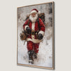 Santa Claus Walking Through Snow Canvas Print Festive Art