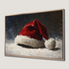 Santa Hat Canvas Print Cozy Christmas Wall Decoration