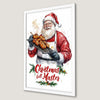 Santa's Festive BBQ Art Poster for Christmas Cheer