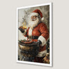 Santa's Festive BBQ Art Poster - Holiday Wall Decor