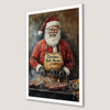 Santa's Grill Master Art Poster - Festive Kitchen Decor