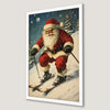 Santa's Snowy Slopes Art Poster - Festive Holiday Decor