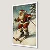 Santa's Snowy Slopes Art Poster - Festive Holiday Decor