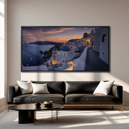 Santorini at Sunset Canvas Print Stunning Wall Art