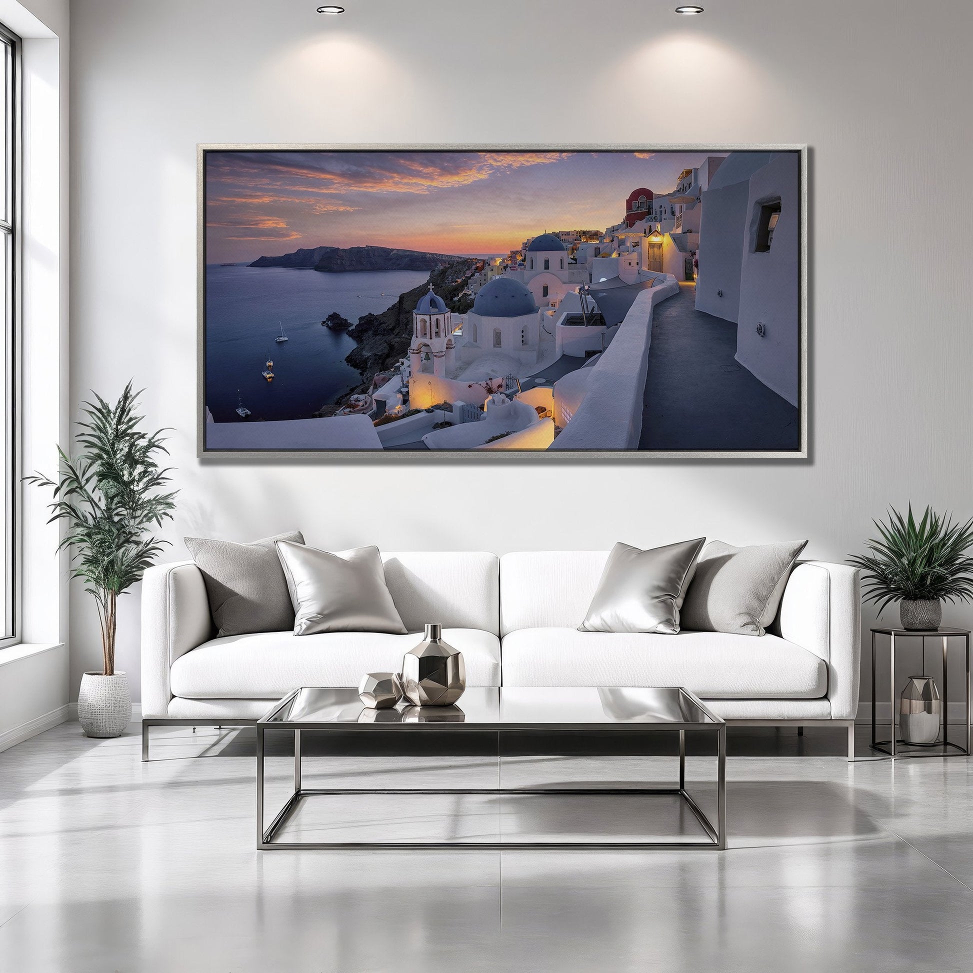 Santorini at Sunset Canvas Print Stunning Wall Art