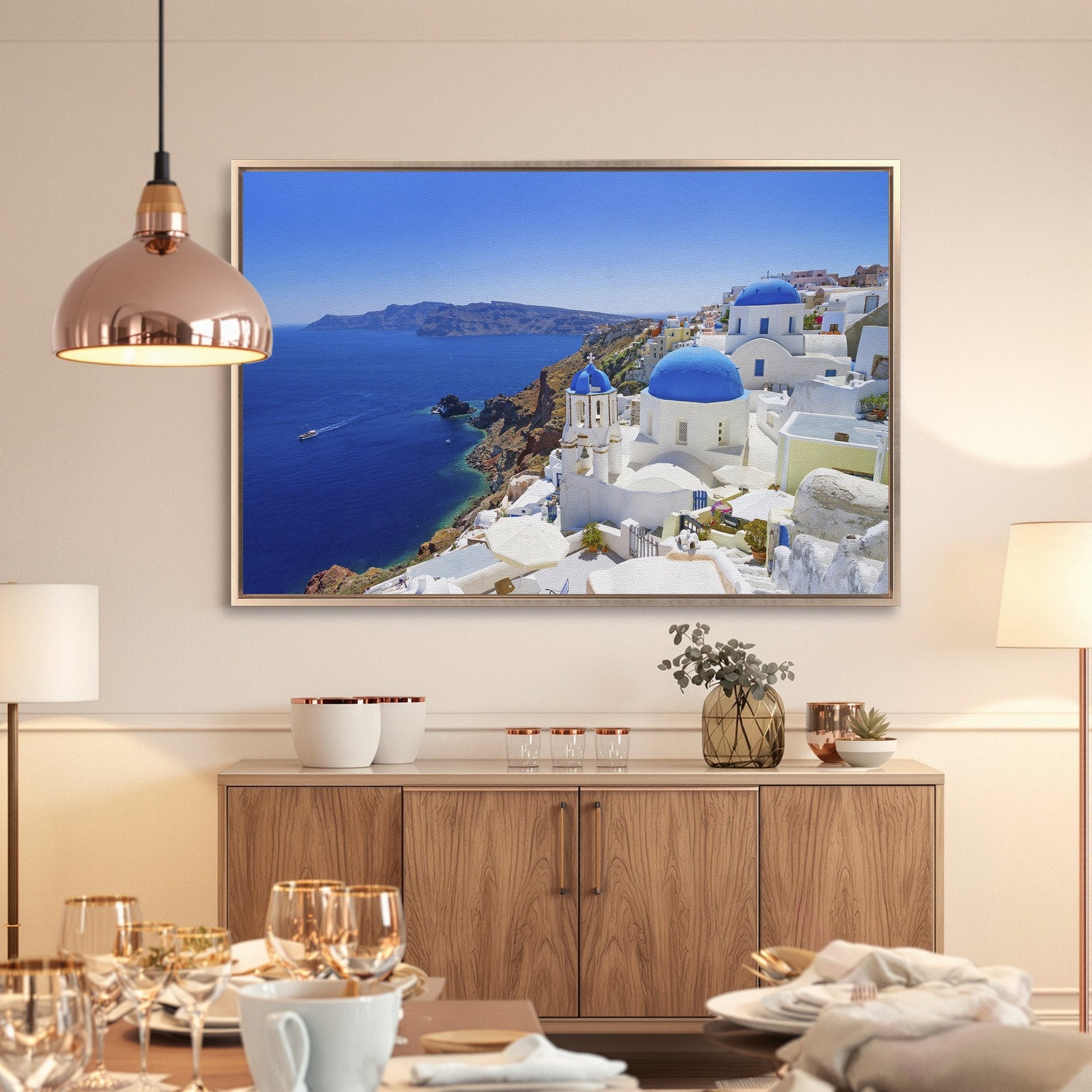 Santorini Island Greece Canvas Print Travel Wall Art