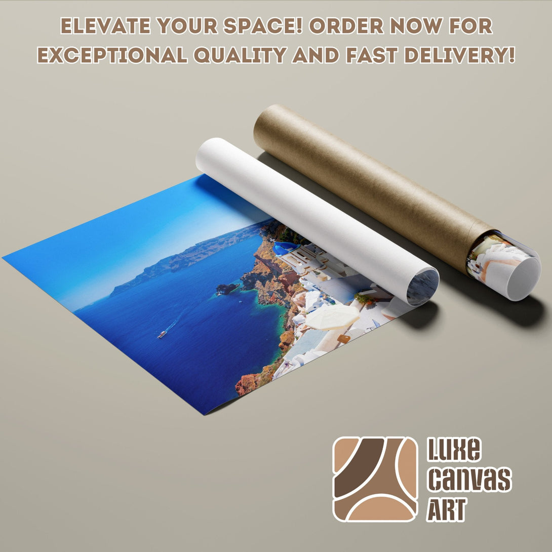 Poster Roll featuring a scenic landscape with blue and white hues. Elevate your space with this stunning art!