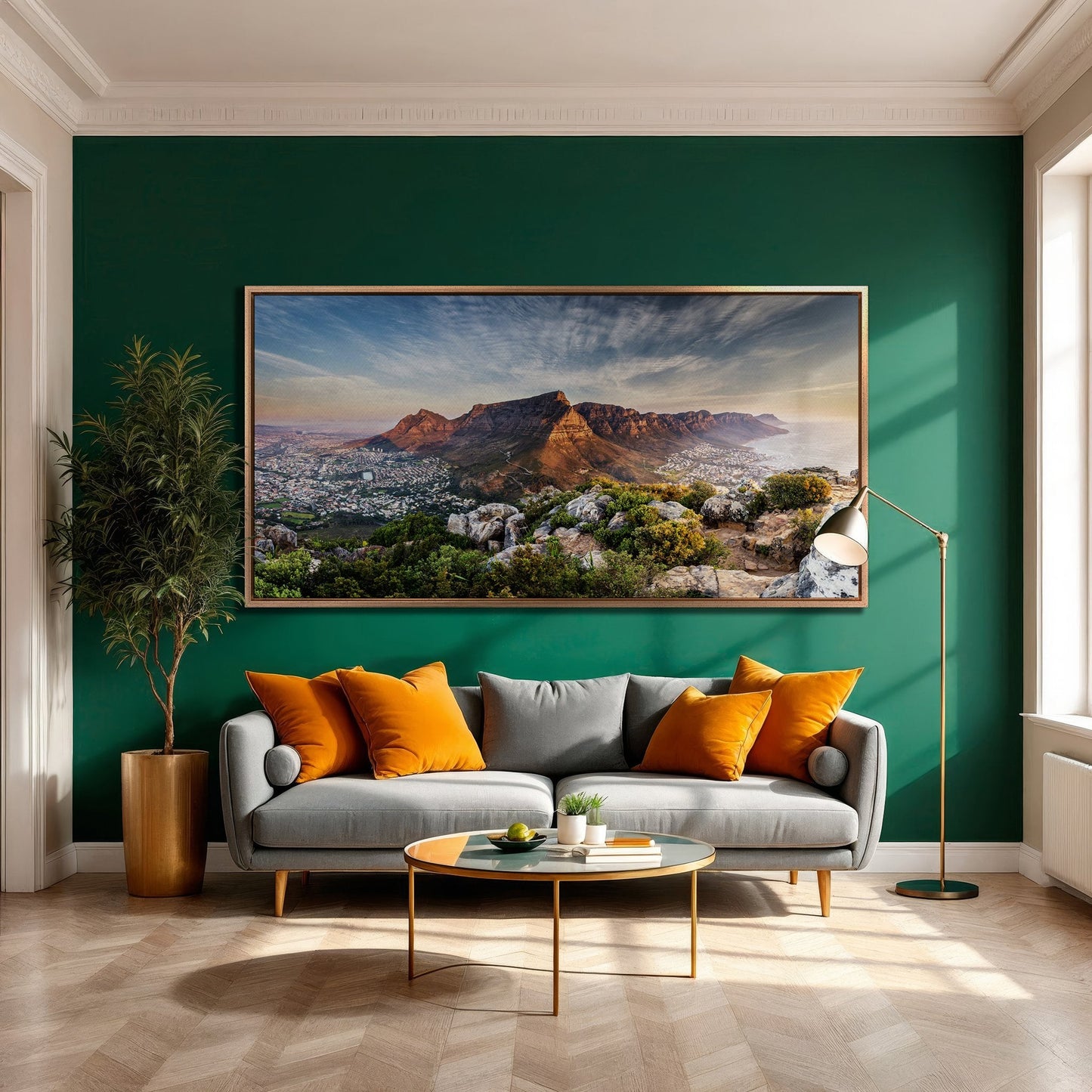 Scenic Table Mountain Landscape Canvas Print Art