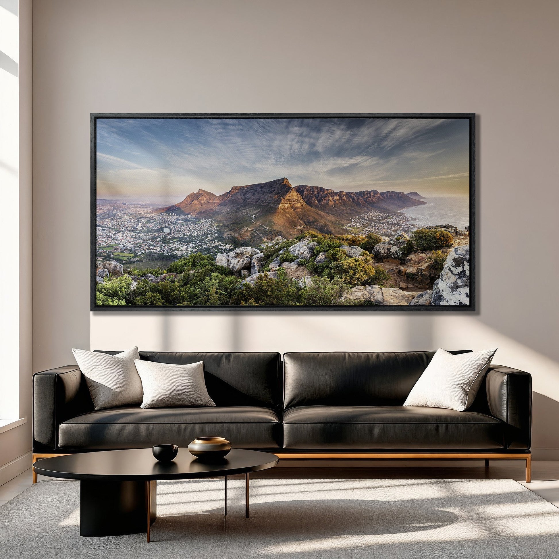 Scenic Table Mountain Landscape Canvas Print Art