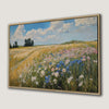 Scenic Wildflower Meadow Framed Canvas Print Rustic Art