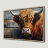 Scottish Highland Cow Canvas Print Textured Farmhouse Art