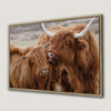 Scottish Highlanders Rustic Canvas Print for Farmhouse Decor