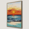 Sea Sunset and Ocean Wave Framed Canvas Print Art