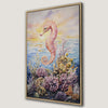 Seahorse and Coral Watercolor Framed Canvas Print