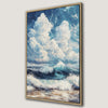 Seascape Art Canvas Print Featuring Large Wave and Clouds