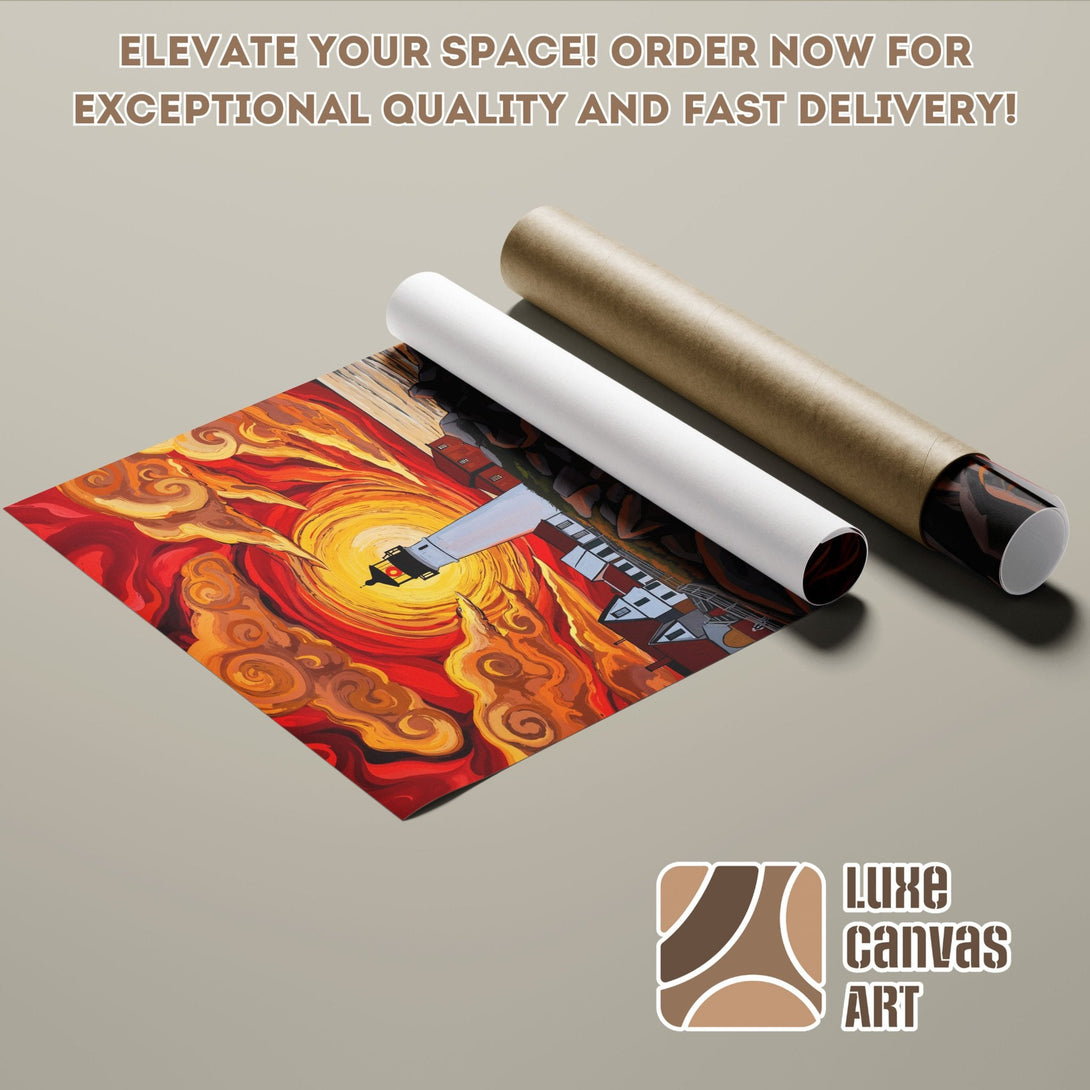 Abstract art poster roll with warm red and orange color palette. Elevate your space now!