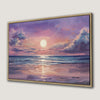 Seaside Sunset Canvas Print with Framed Coastal Nautical Art