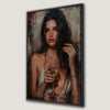 Sensual Woman with White Wine Canvas Print Chic Wall Art