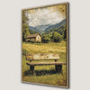 Serene Autumn Landscape Canvas Print Rustic Cabin Art