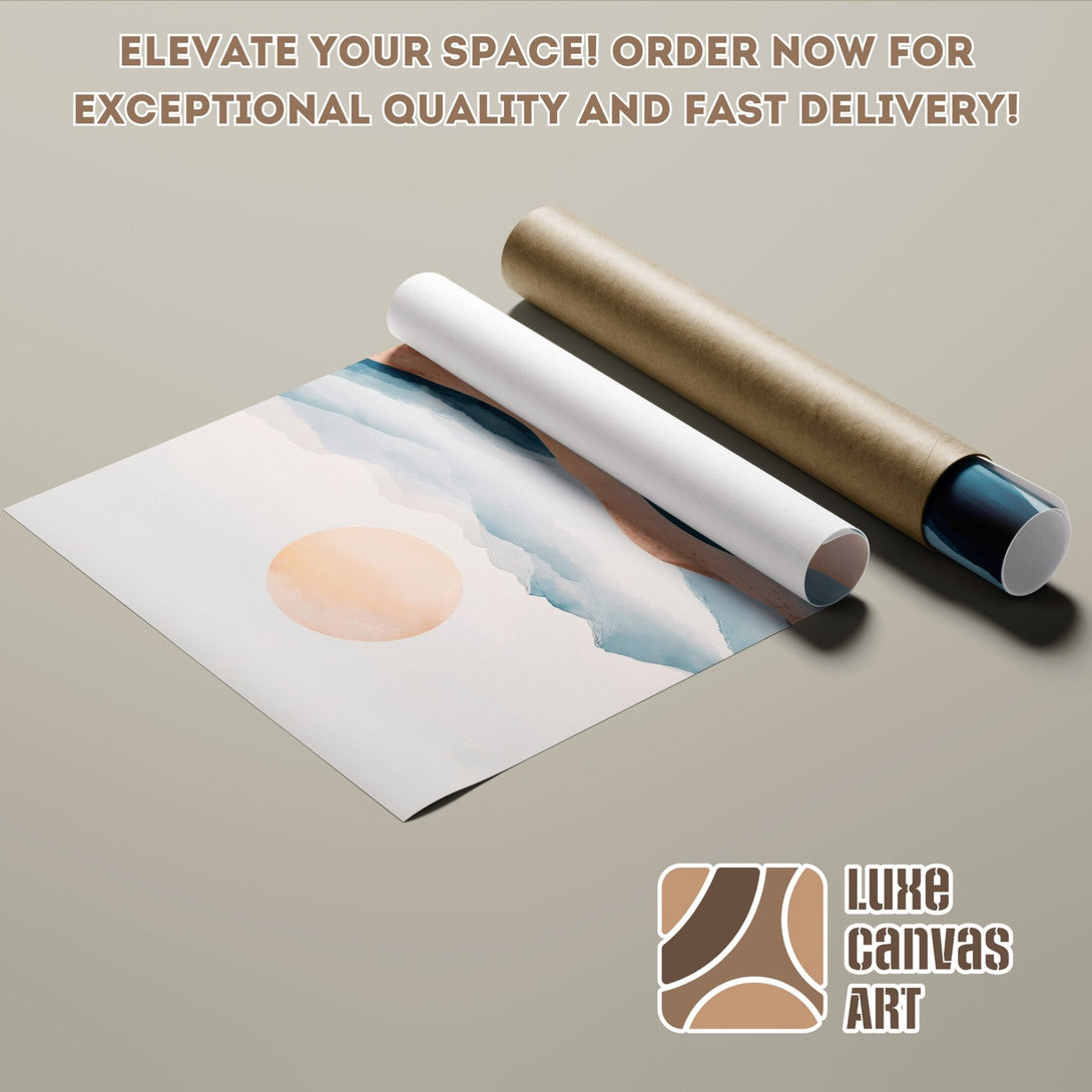 Abstract art Poster Roll with a watercolor style and a neutral color palette. Elevate your space with Luxe Canvas Art!