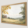 Serene Country Landscape Art Poster - Rustic Wall Decor