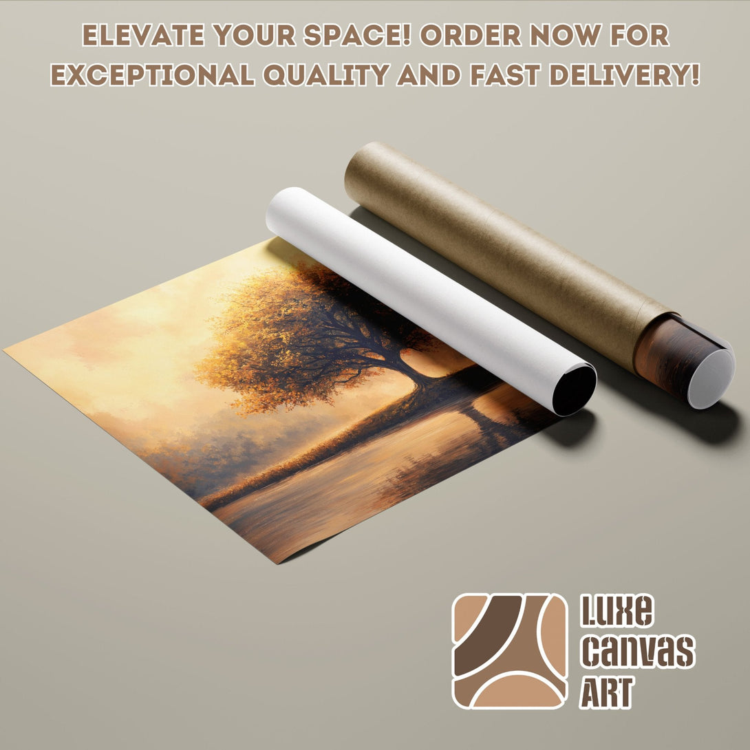 Abstract elephant art Poster Roll in blue and gold tones. Elevate your space with Luxe Canvas Art! Order now!